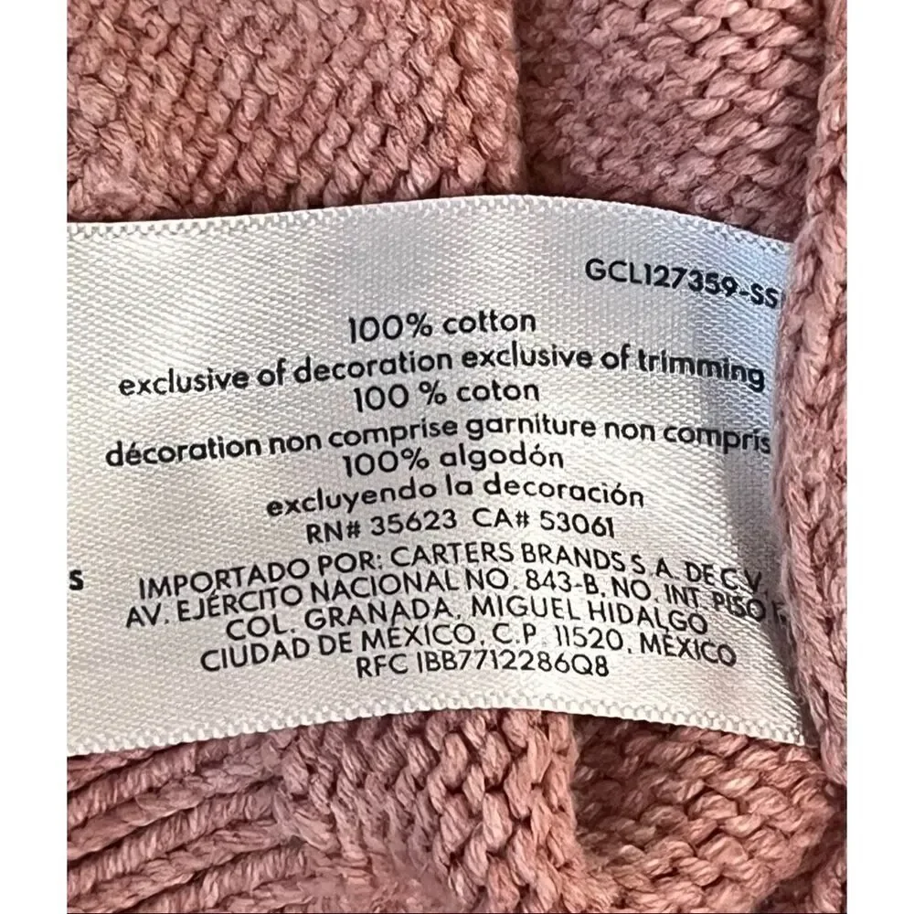 Carter’s Ruffled Bunny Sweater   Girls Size 24 Months